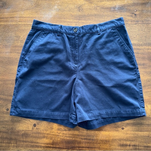 Lauren Ralph Lauren Pants - Lauren Ralph Lauren Shorts 14P Navy Chino 100% Cotton Flat Front Petite